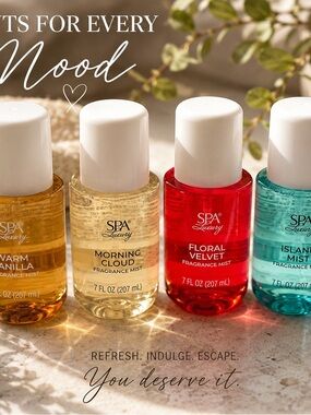 NWT Spa Luxury Collection Fragrance Mist 4 Piece Set 7 oz